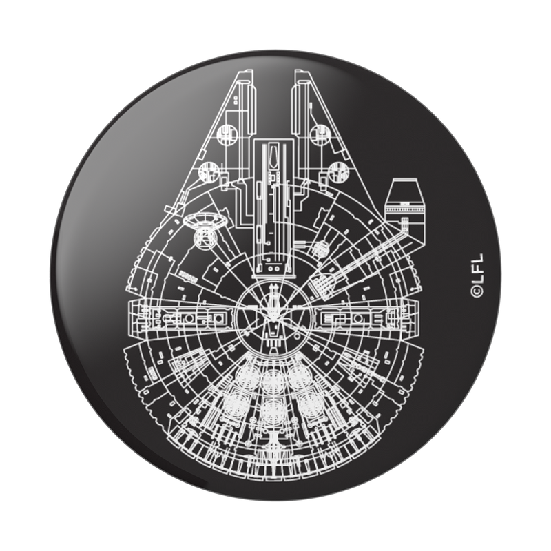 Aluminum Millennium Falcon — Adhesive PopGrip image number 0