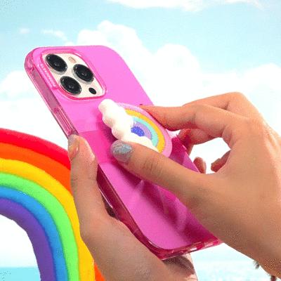 Secondary image for hover PopOut Rainbow Fluff — Adhesive PopGrip